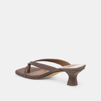 Brevel Chocolate Raffia Heels Dolce Vita