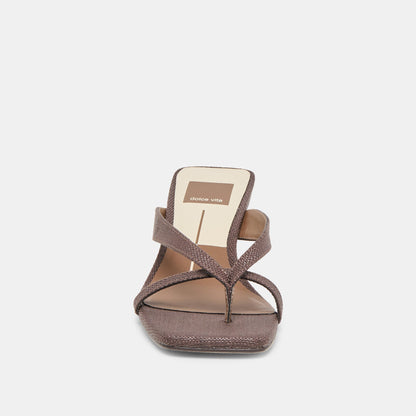 Brevel Chocolate Raffia Heels Dolce Vita