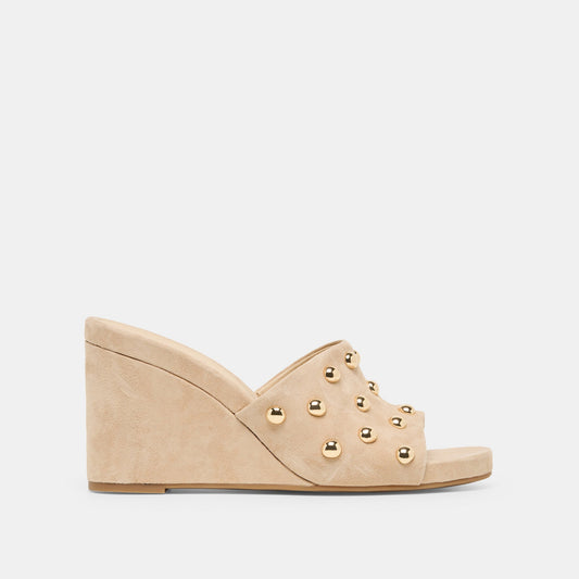 Holta Stud Camel Suede Wedges Dolce Vita