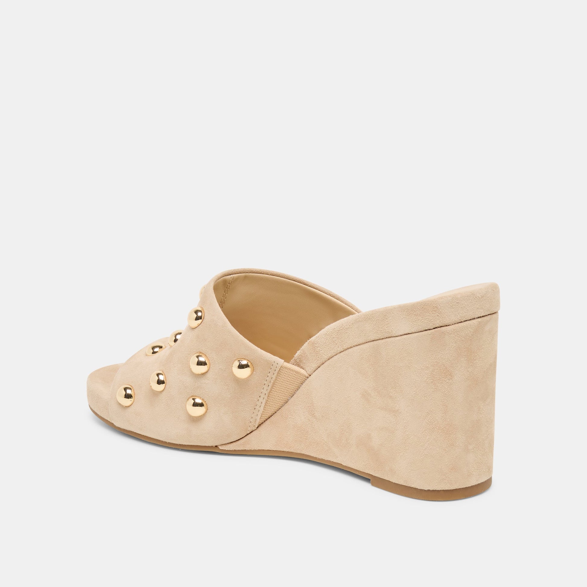 Holta Stud Camel Suede Wedges Dolce Vita