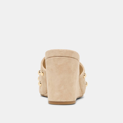 Holta Stud Camel Suede Wedges Dolce Vita