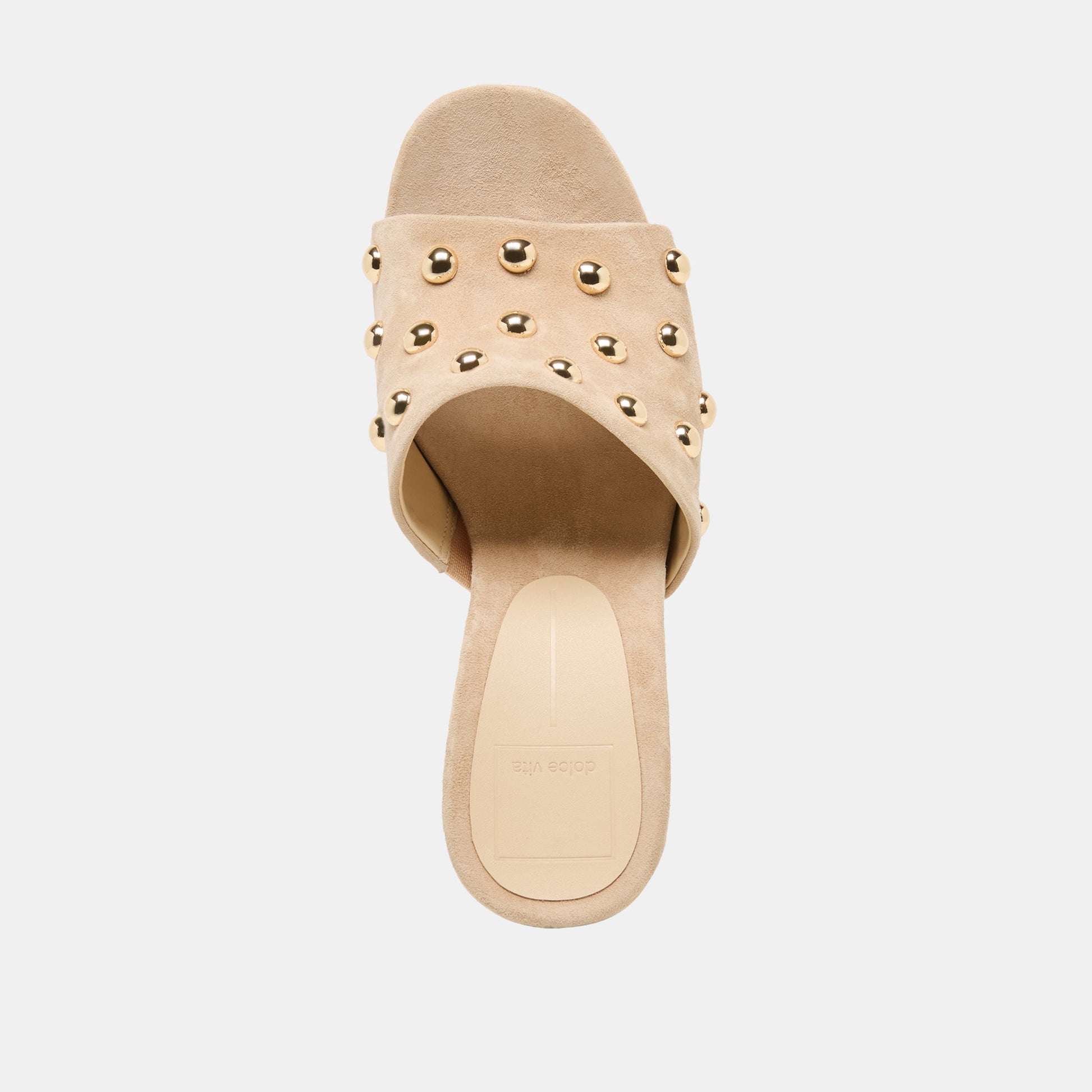Holta Stud Camel Suede Wedges Dolce Vita