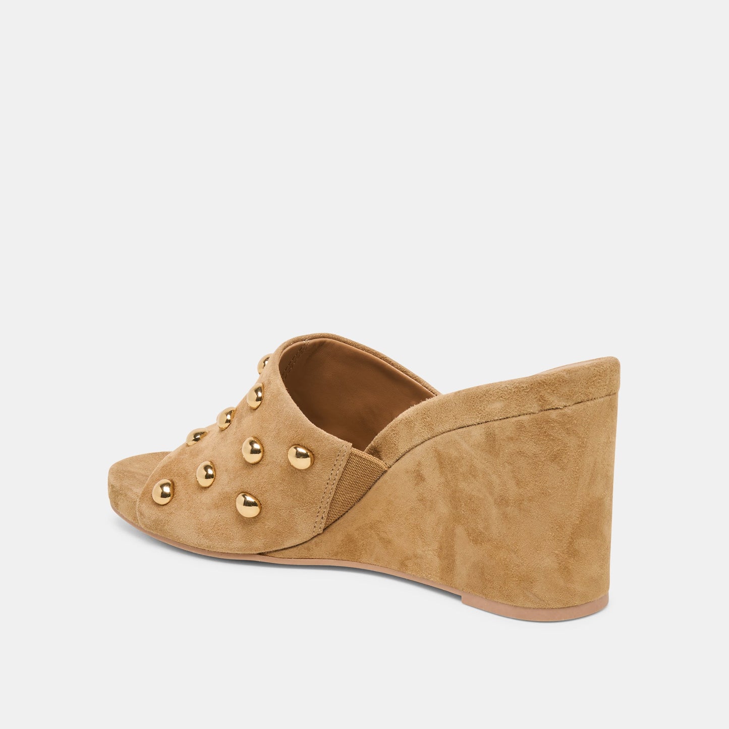 Holta Stud Lt Brown Suede Wedges Dolce Vita