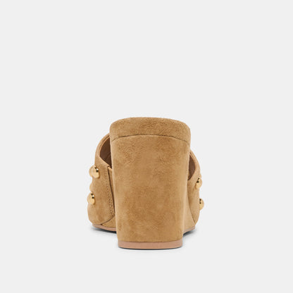 Holta Stud Lt Brown Suede Wedges Dolce Vita