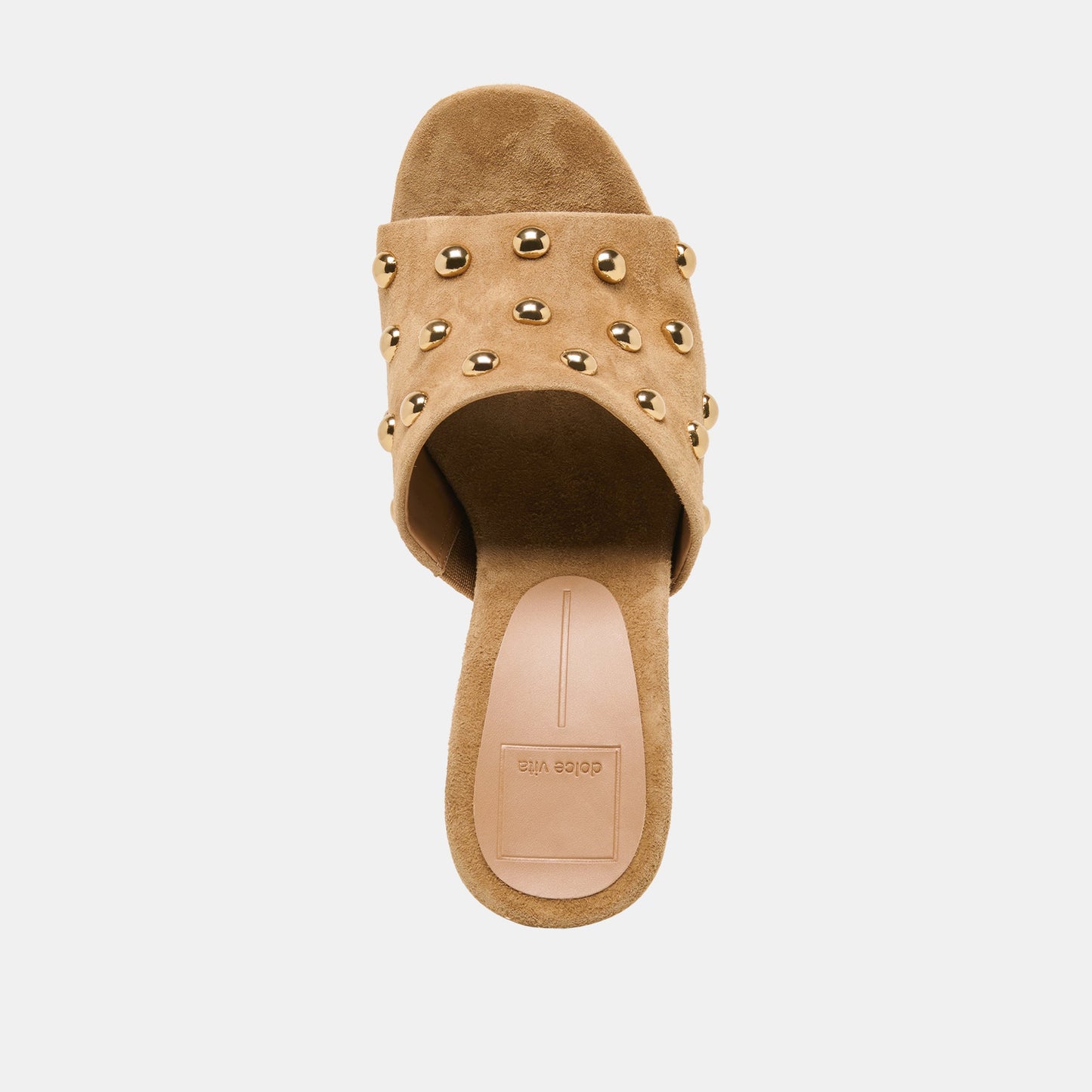 Holta Stud Lt Brown Suede Wedges Dolce Vita