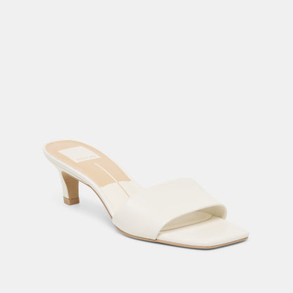 Rexa True White Leather Heels Dolce Vita