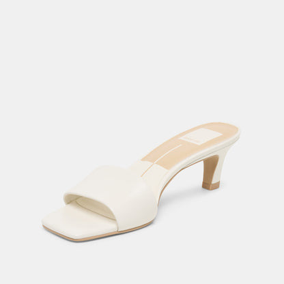 Rexa True White Leather Heels Dolce Vita