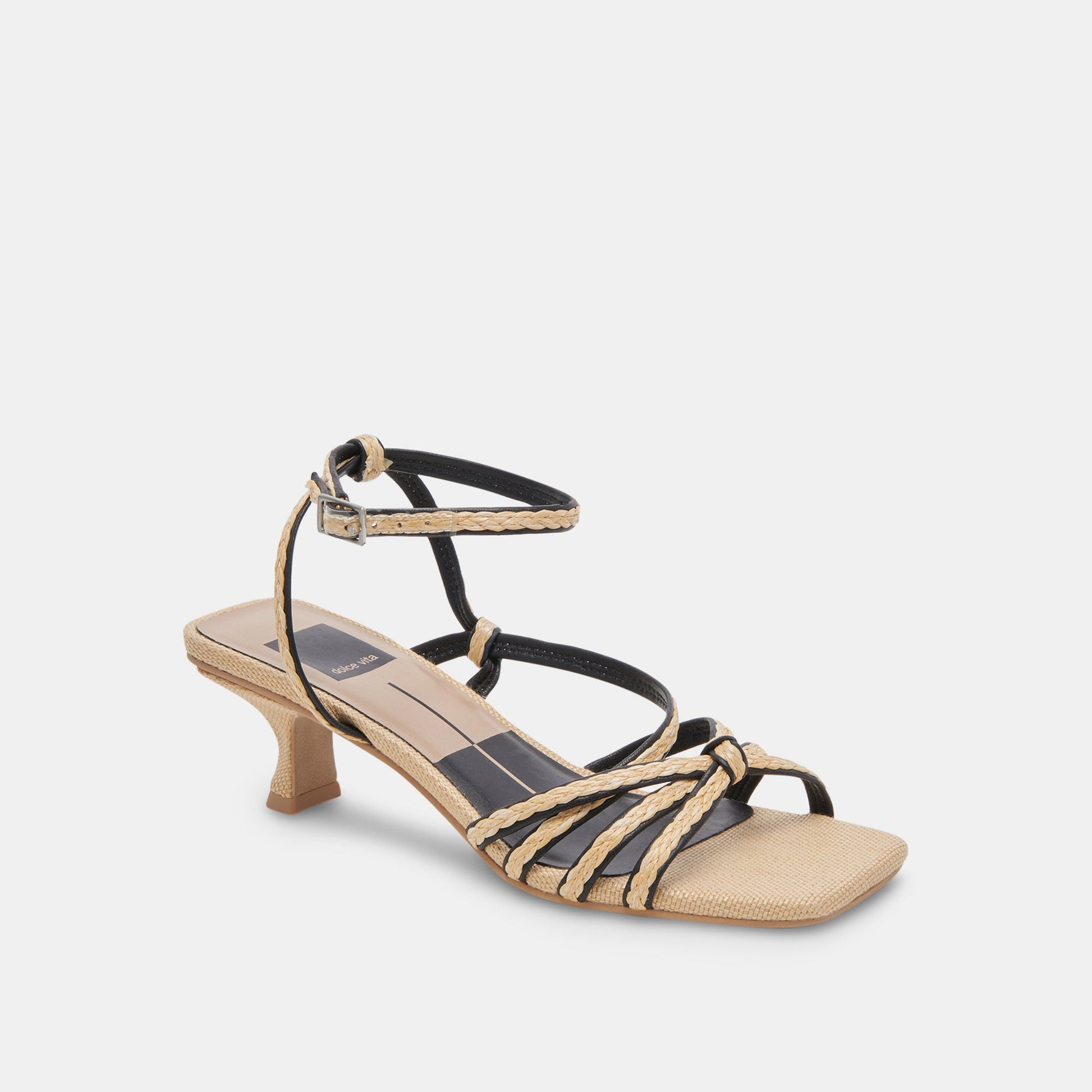 BEV BRAID WIDE HEELS BLACK NATURAL JUTE Dolce Vita