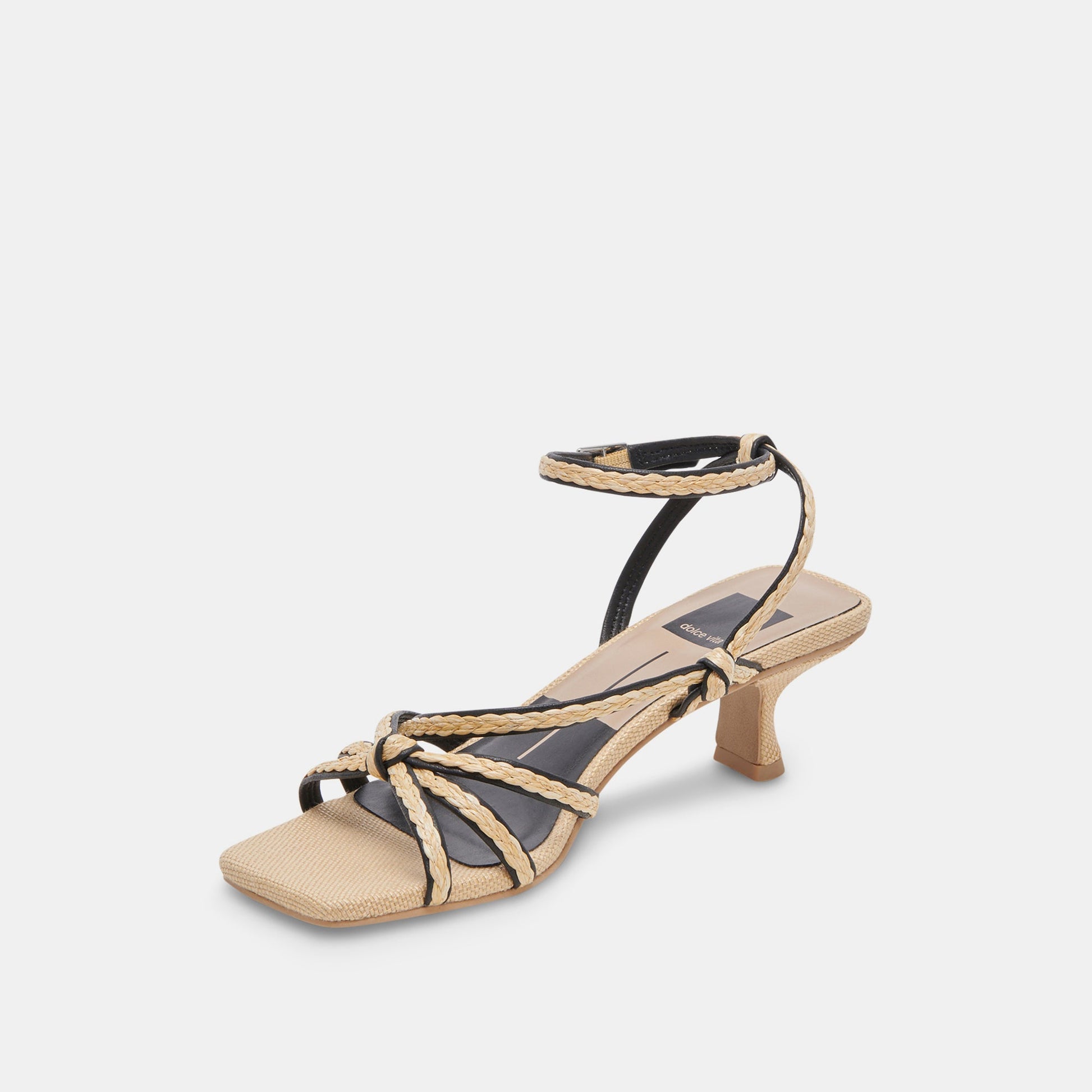 BEV BRAID WIDE HEELS BLACK NATURAL JUTE Dolce Vita
