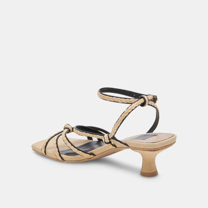 BEV BRAID WIDE HEELS BLACK NATURAL JUTE Dolce Vita