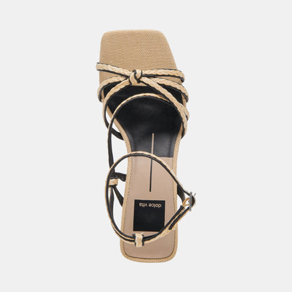BEV BRAID WIDE HEELS BLACK NATURAL JUTE Dolce Vita