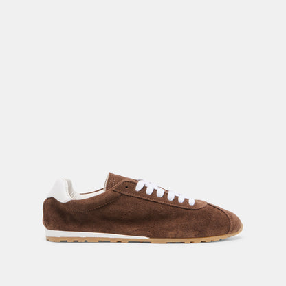 Serina Dk Brown Suede Sneakers Dolce Vita