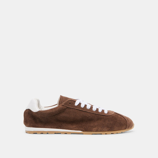 Serina Dk Brown Suede Sneakers Dolce Vita