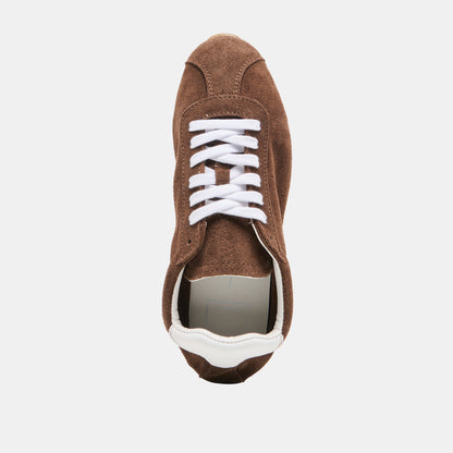 Serina Dk Brown Suede Sneakers Dolce Vita