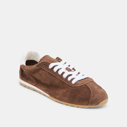 Serina Dk Brown Suede Sneakers Dolce Vita