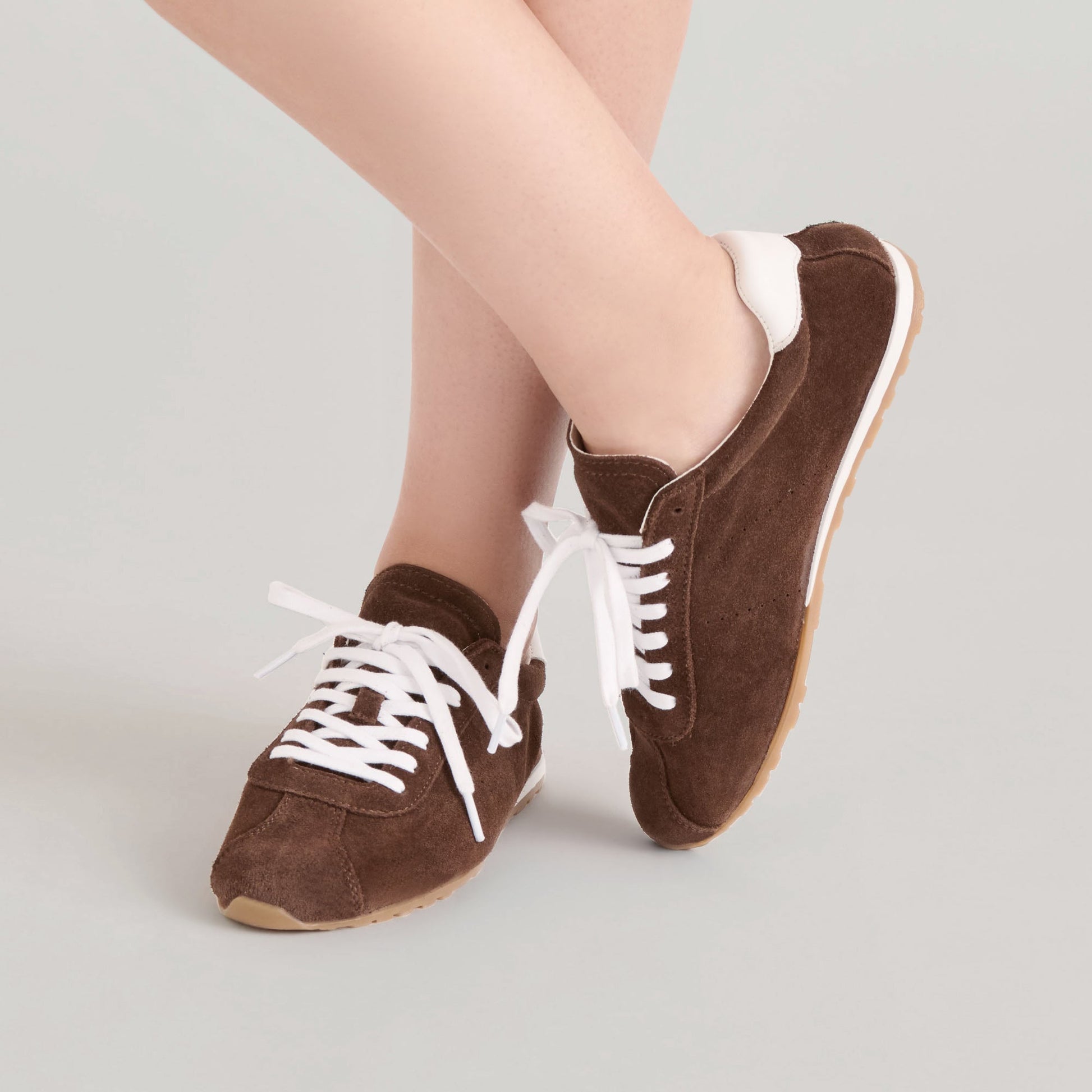 Serina Dk Brown Suede Sneakers Dolce Vita