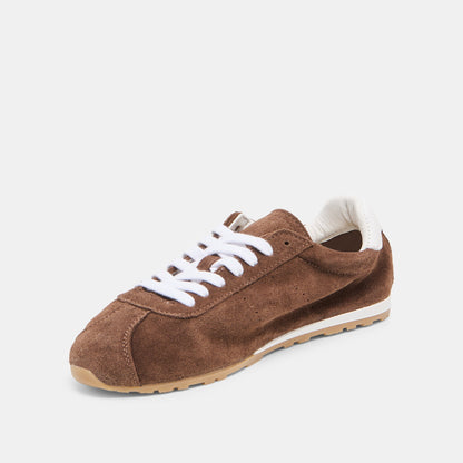 Serina Dk Brown Suede Sneakers Dolce Vita
