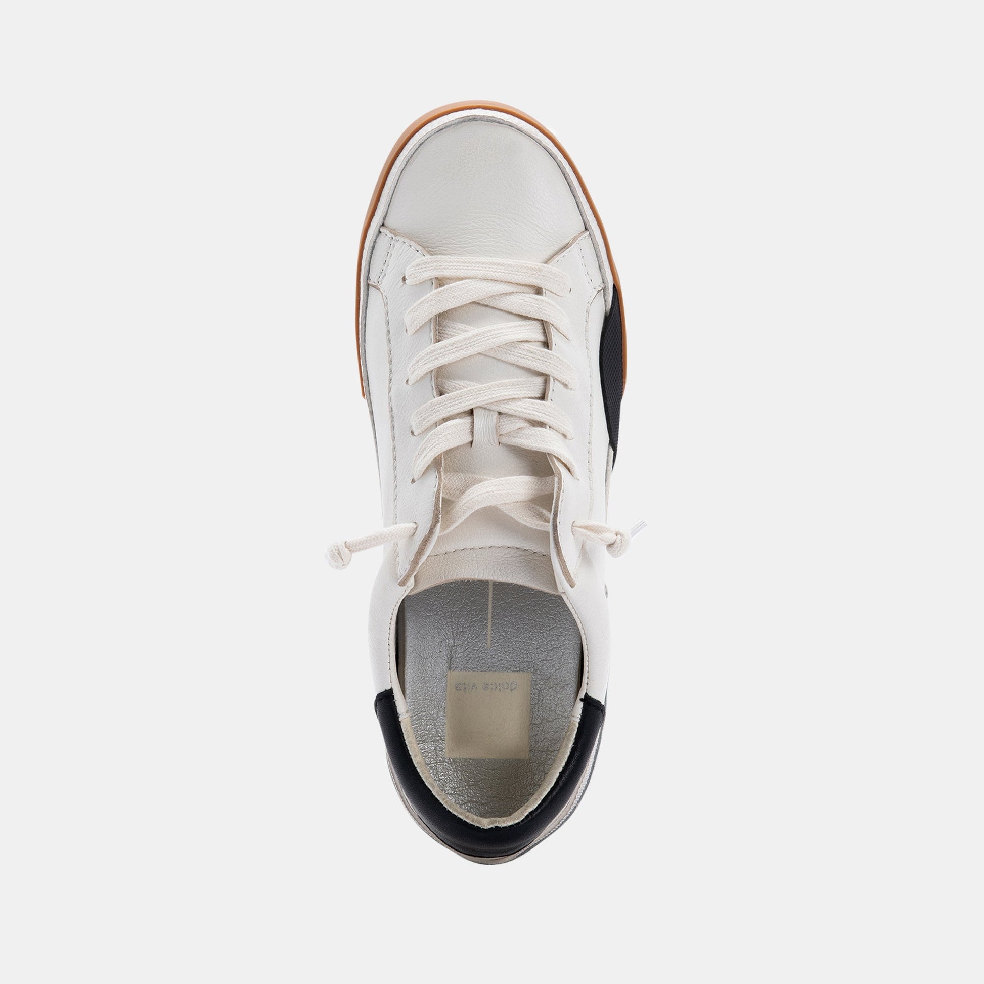 ZINA SNEAKERS WHITE BLACK LEATHER Dolce Vita