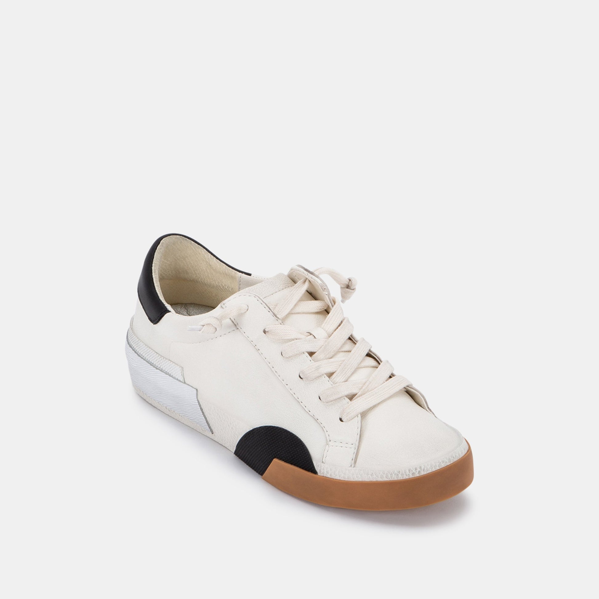 ZINA SNEAKERS WHITE BLACK LEATHER Dolce Vita