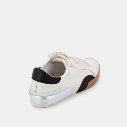 ZINA SNEAKERS WHITE BLACK LEATHER Dolce Vita