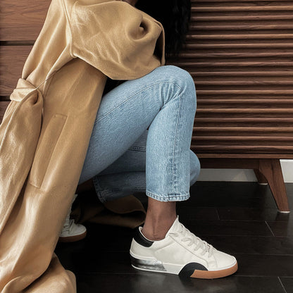ZINA SNEAKERS WHITE BLACK LEATHER Dolce Vita