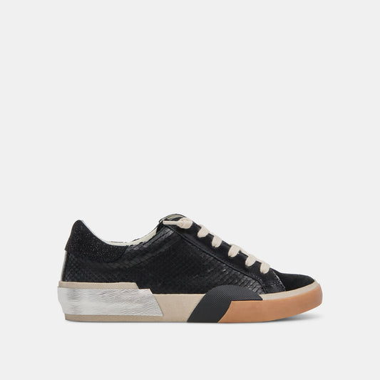 Zina Sneakers Onyx Embossed Leather Dolce Vita