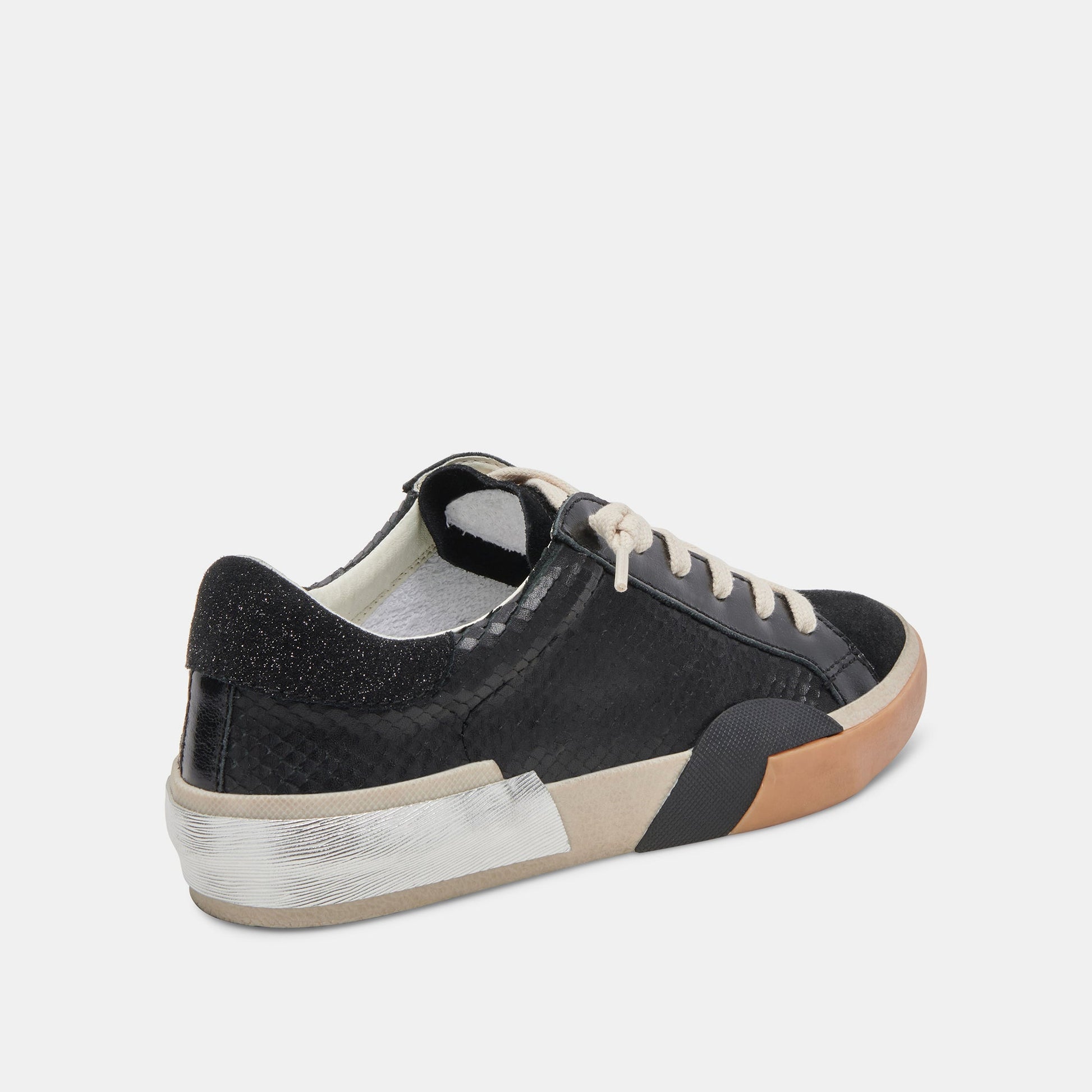 Zina Sneakers Onyx Embossed Leather Dolce Vita