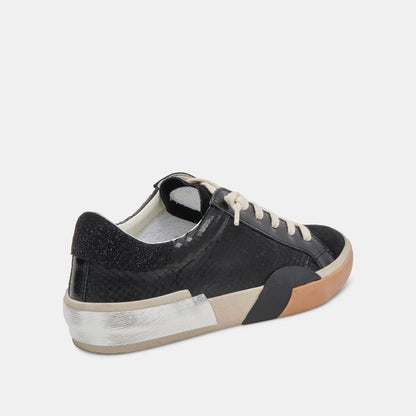 Zina Sneakers Onyx Embossed Leather Dolce Vita