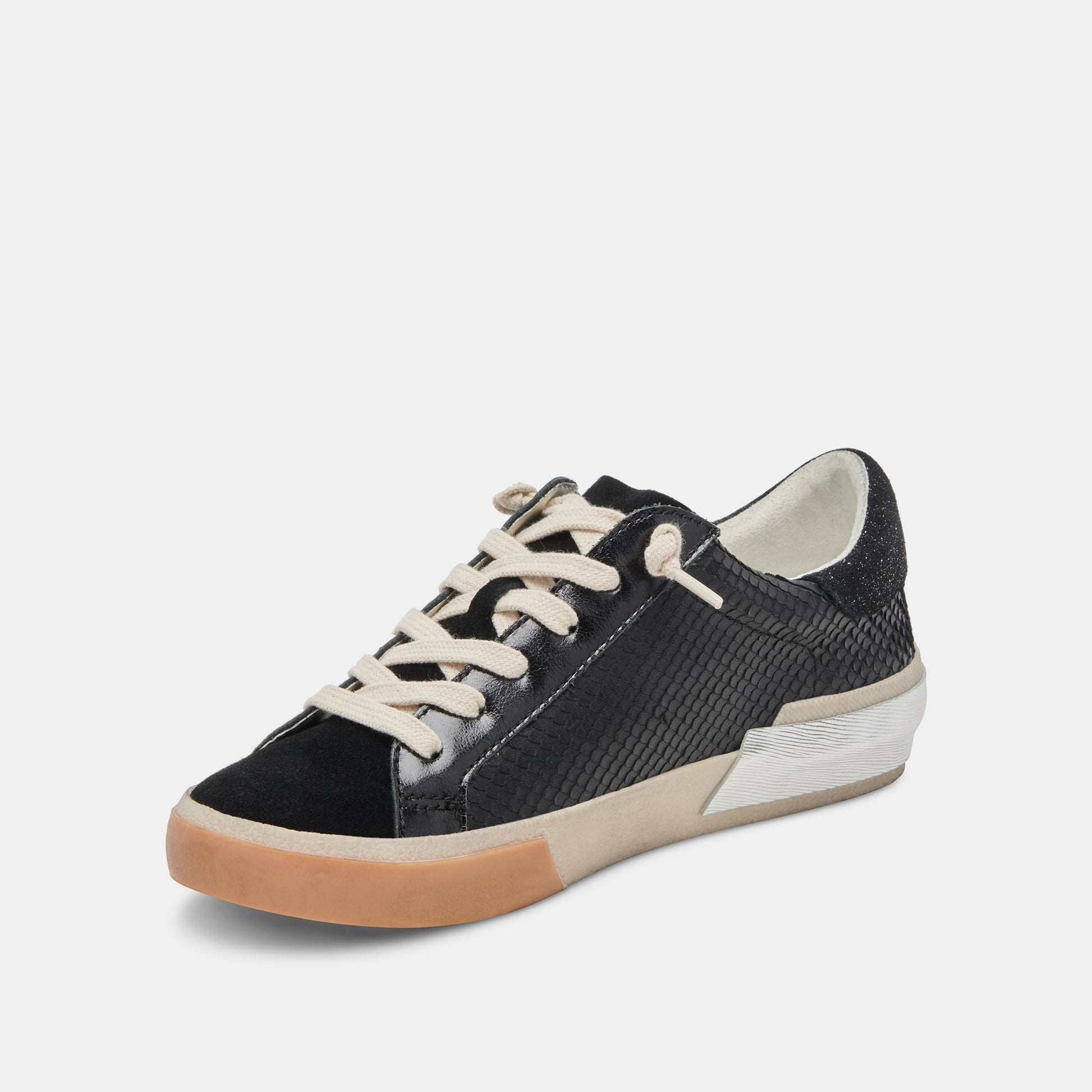 Zina Sneakers Onyx Embossed Leather Dolce Vita
