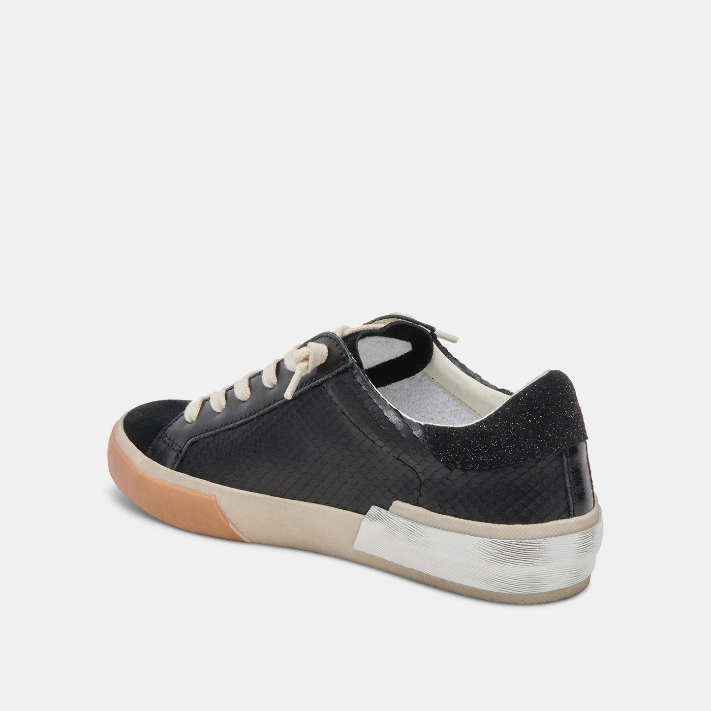 Zina Sneakers Onyx Embossed Leather Dolce Vita
