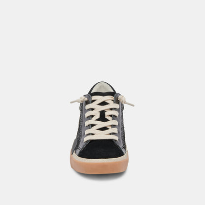 Zina Sneakers Onyx Embossed Leather Dolce Vita