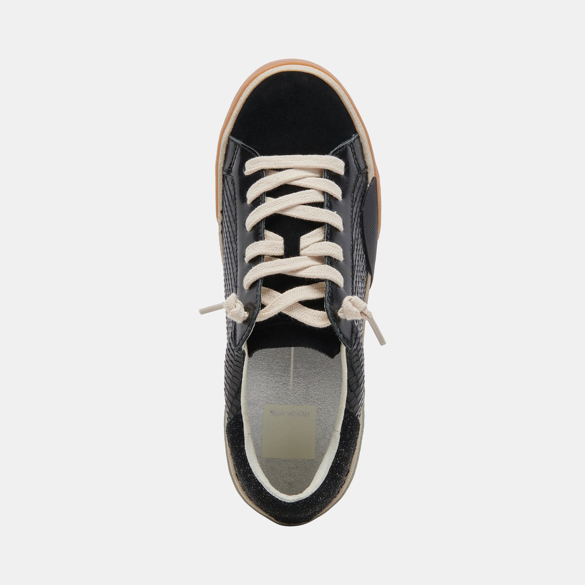 Zina Sneakers Onyx Embossed Leather Dolce Vita