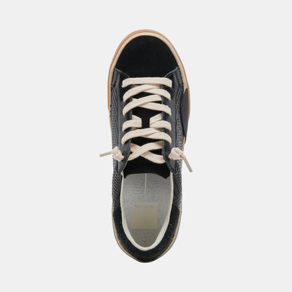Zina Sneakers Onyx Embossed Leather Dolce Vita