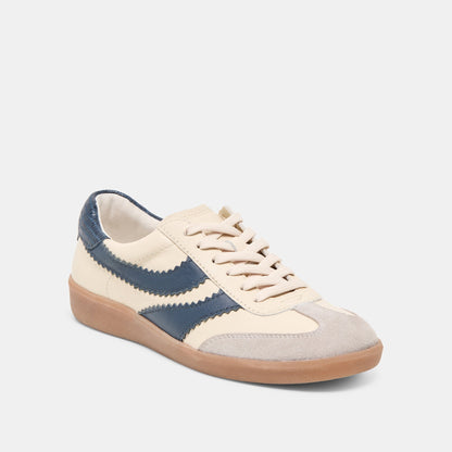 Merit White Navy Leather Sneakers Dolce Vita