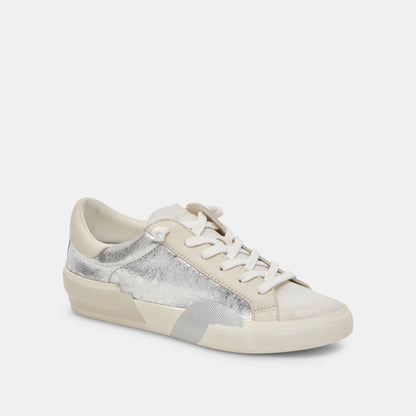 Zina Sneakers Chrome Distressed Leather Dolce Vita