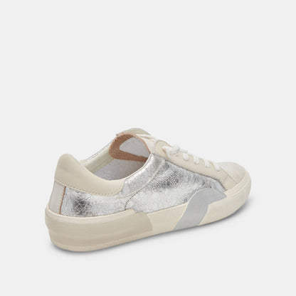 Zina Sneakers Chrome Distressed Leather Dolce Vita
