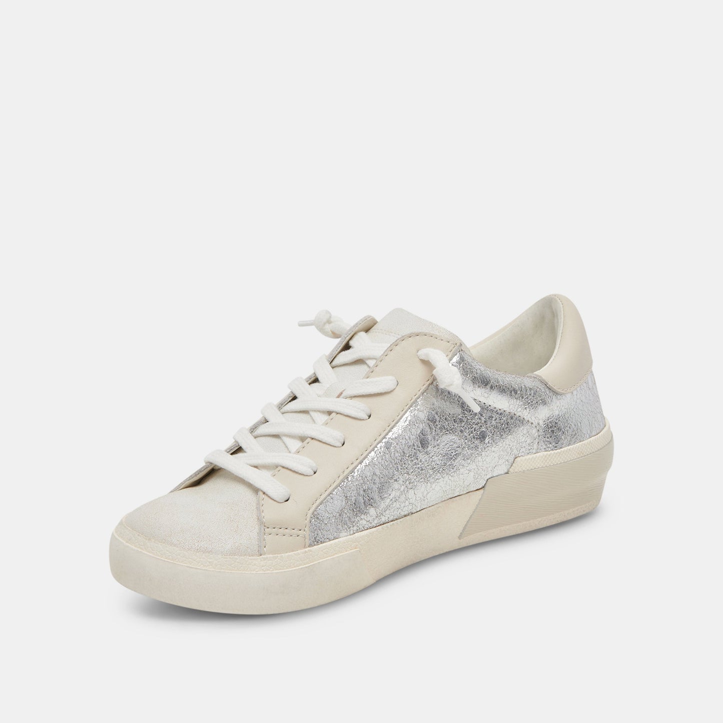 Zina Sneakers Chrome Distressed Leather Dolce Vita