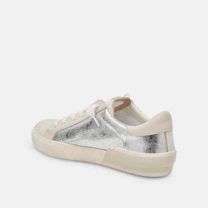 Zina Sneakers Chrome Distressed Leather Dolce Vita