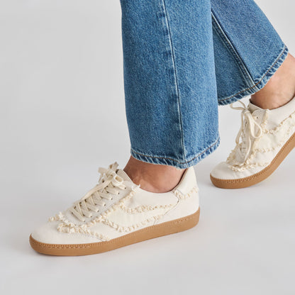 Notice Lace Ivory Suede Sneakers Dolce Vita