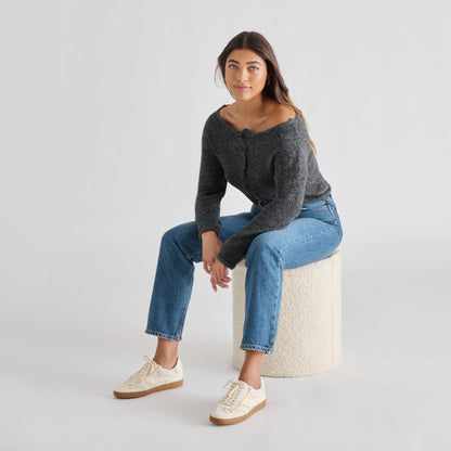 Notice Lace Ivory Suede Sneakers Dolce Vita