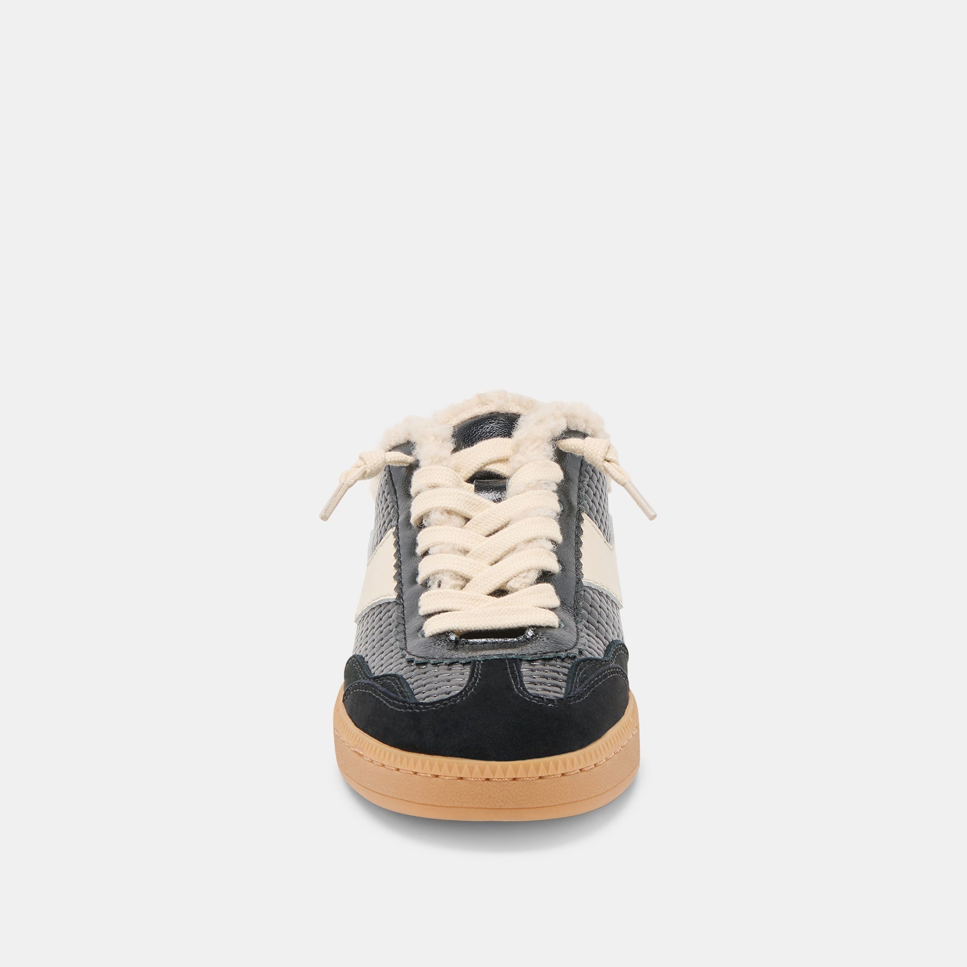 Notice Slide Plush Black Woven Leather Sneakers Dolce Vita