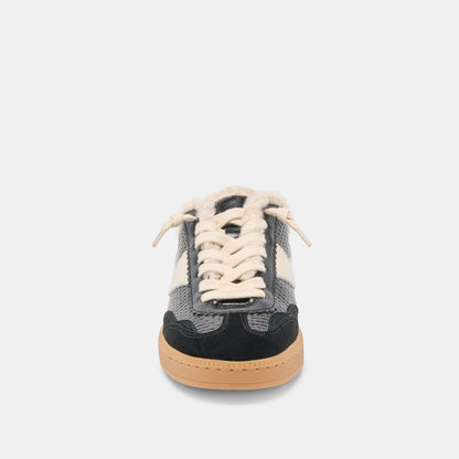 Notice Slide Plush Black Woven Leather Sneakers Dolce Vita