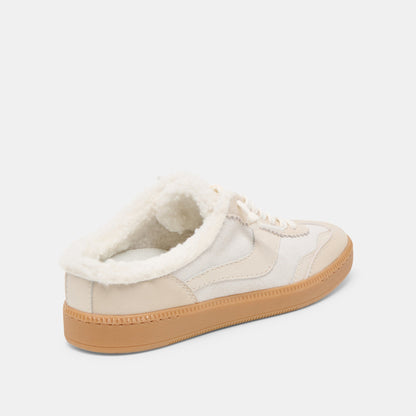 Notice Slide Plush Off White Crackled Leather Sneakers Dolce Vita