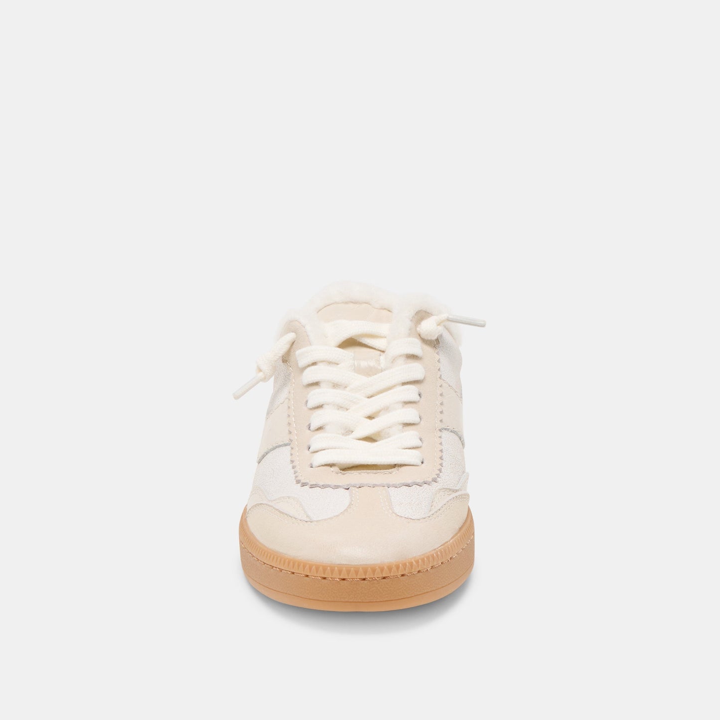 Notice Slide Plush Off White Crackled Leather Sneakers Dolce Vita