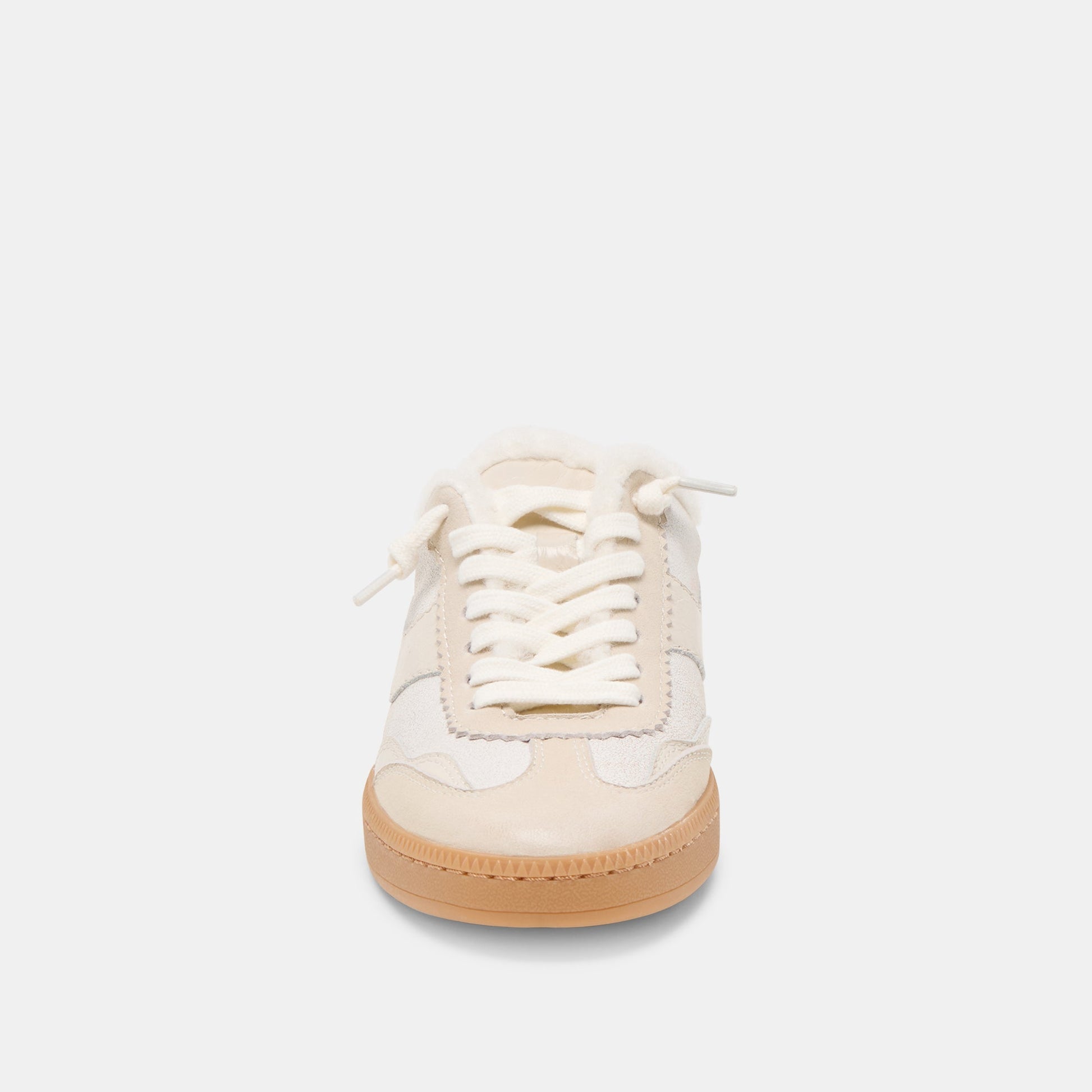 Notice Slide Plush Off White Crackled Leather Sneakers Dolce Vita