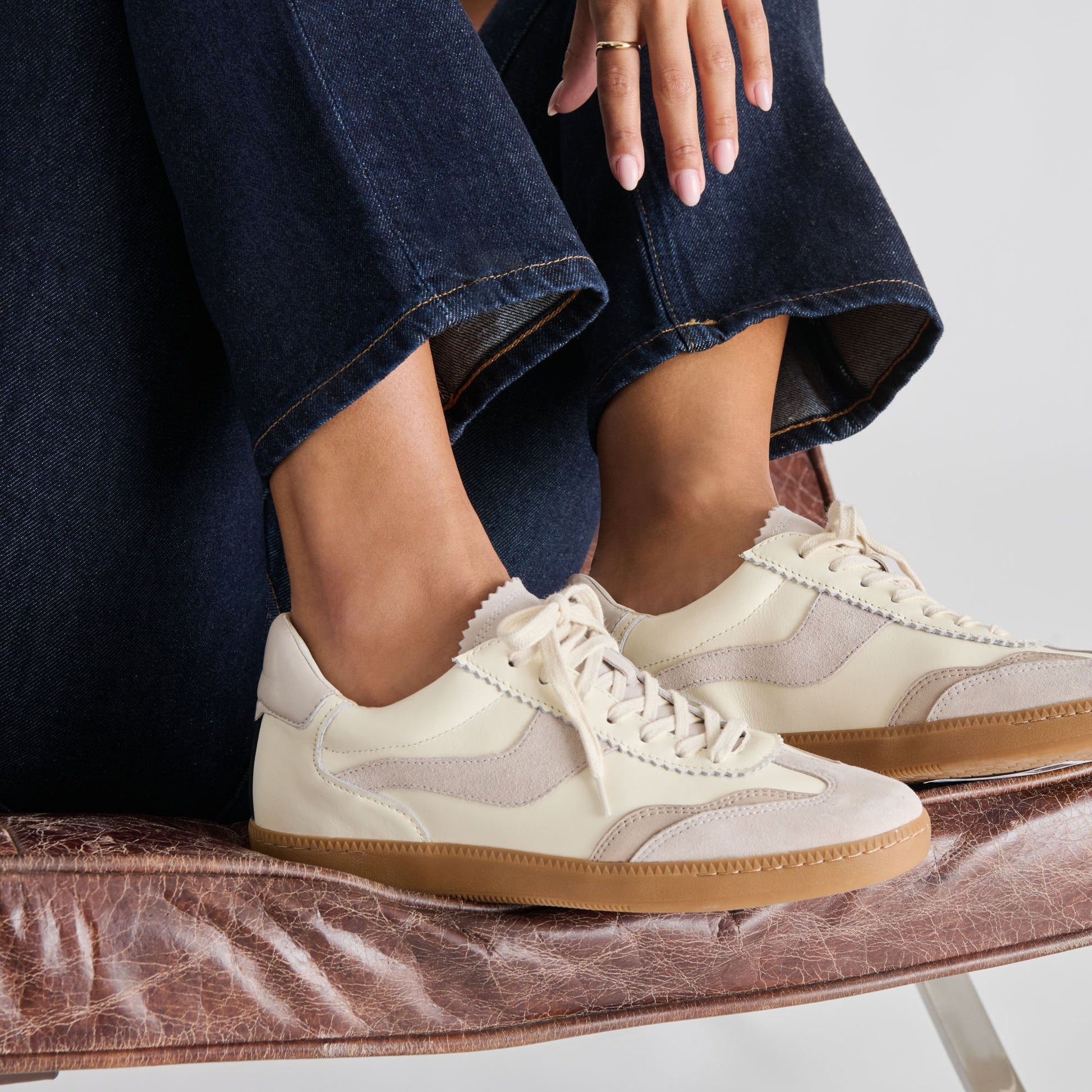 Notice Grey White Leather Sneakers Dolce Vita