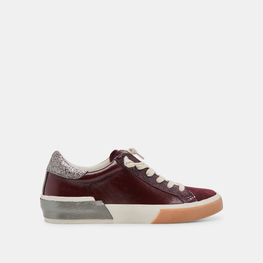 ZINA SNEAKERS BURGUNDY CRINKLE PATENT Dolce Vita