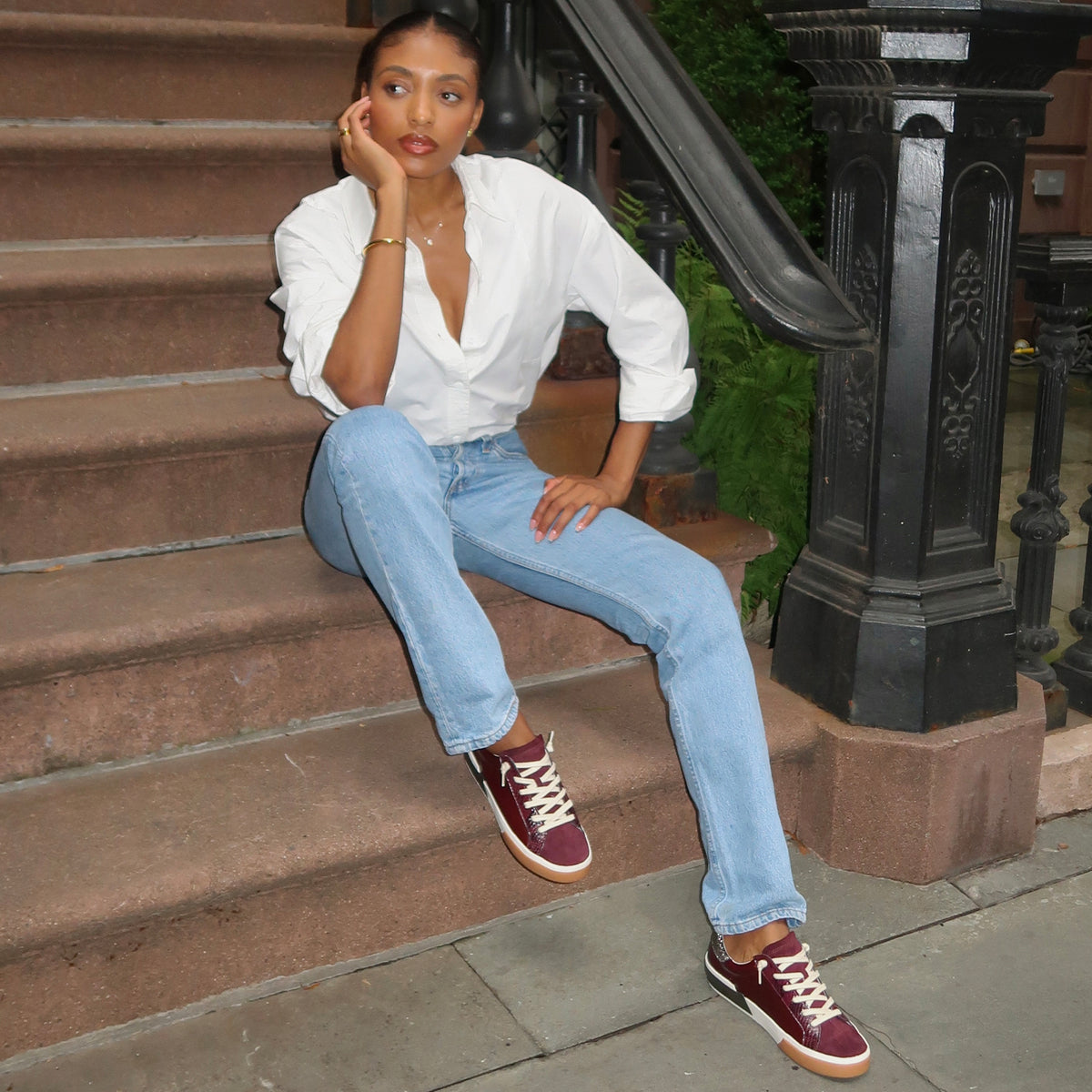 ZINA SNEAKERS BURGUNDY CRINKLE PATENT Dolce Vita