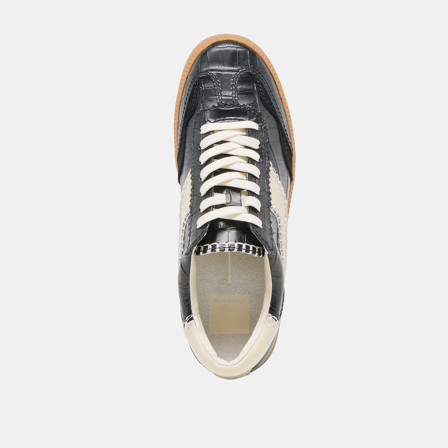 NOTICE STITCH SNEAKERS NOIR CROCO EMBOSSED LEATHER Dolce Vita