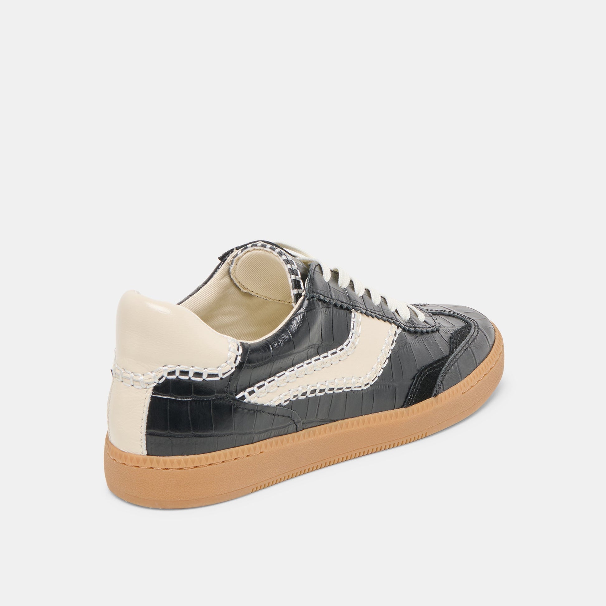 NOTICE STITCH SNEAKERS NOIR CROCO EMBOSSED LEATHER Dolce Vita